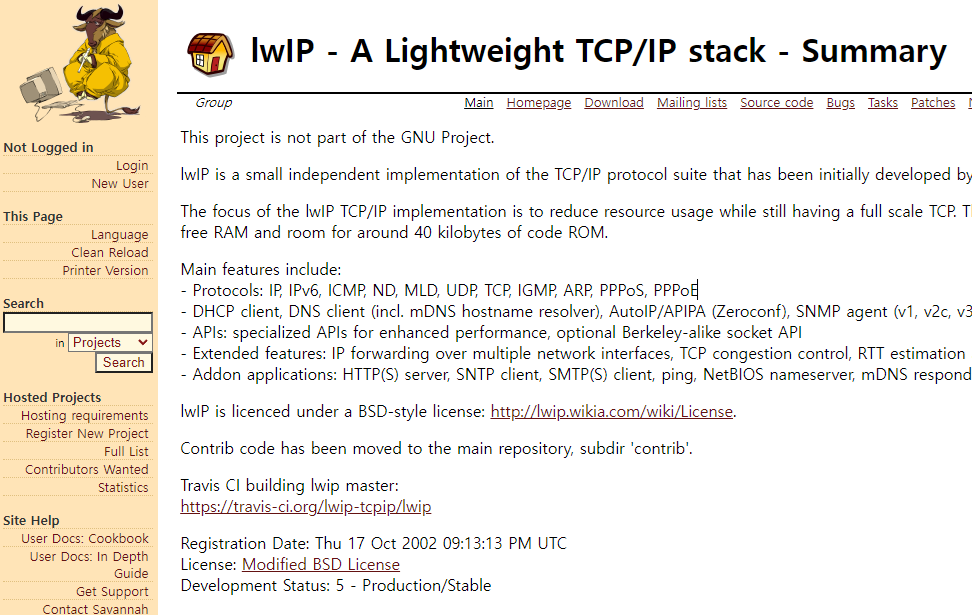 lwIP 및 관련 사이트 소개